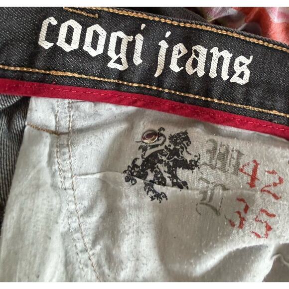 Coogi Men Jean Black Sz 42/35 Embroidered Grunge Goth Skater Punkcore Gothrock - Picture 6 of 8